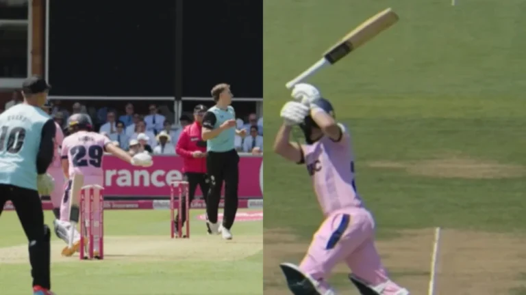 Vitality T20 Blast: Bizarre! Ryan Higgins gets out hit wicket by his own flying bat at Lord’s